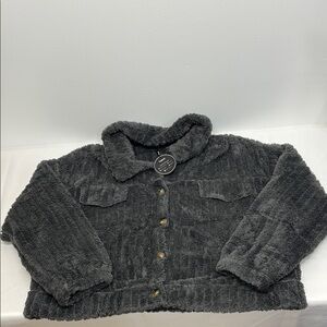 NWT Vipwest Cozy Gray women’s Jacket size 4XL fuzzy fleece plush sweater New